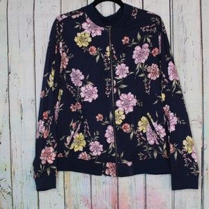 NWOT Torrid Navy Blue Floral Bomber Jacket